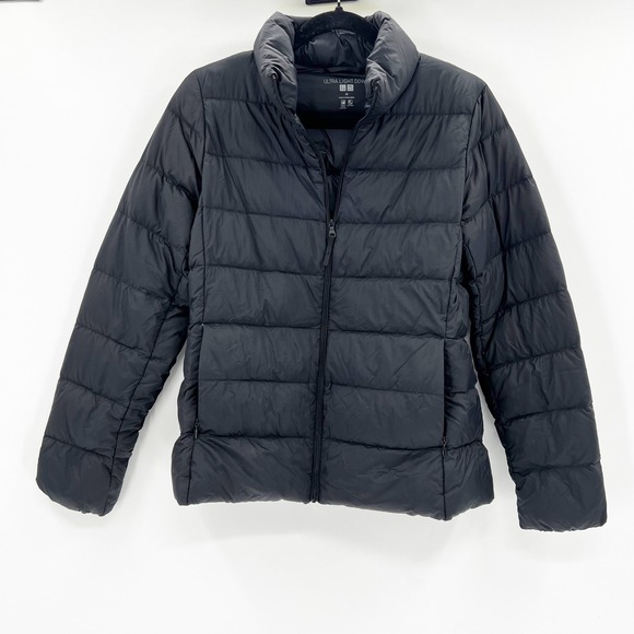 Uniqlo Ultra Light Down Jacket Size XS Black Quilted Puffer Full Zip - Picture 2 of 5